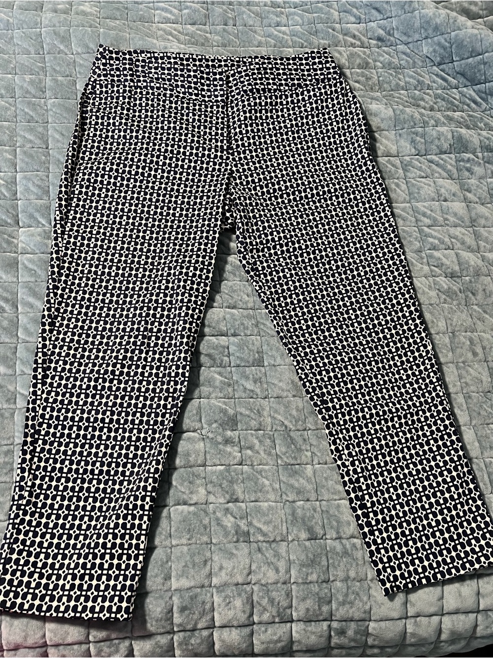 Cato• Navy and White Geometric Ankle Pants• Business Casual • Size 12P